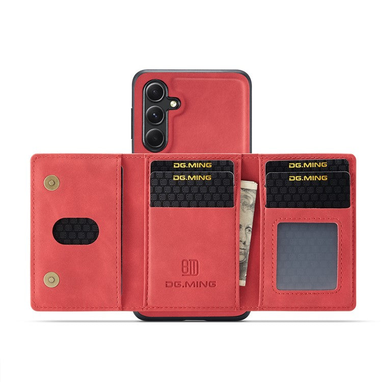 DG.MING M2 Series for Samsung Galaxy A16 5G / A16 4G Case PU+PC+TPU Phone Cover Detachable Wallet - Red