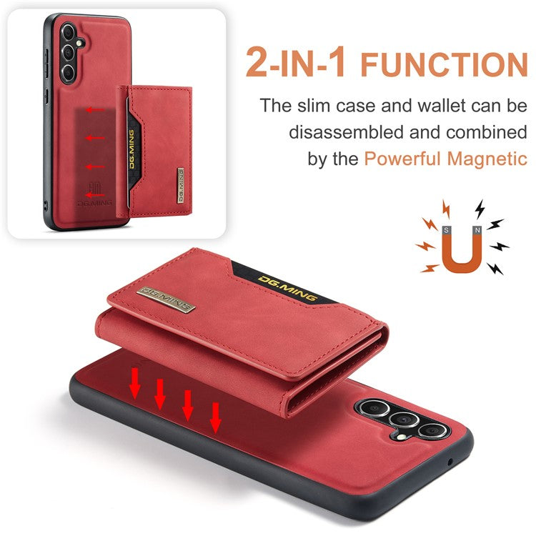 DG.MING M2 Series for Samsung Galaxy A16 5G / A16 4G Case PU+PC+TPU Phone Cover Detachable Wallet - Red