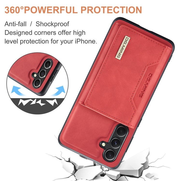 DG.MING M2 Series for Samsung Galaxy A16 5G / A16 4G Case PU+PC+TPU Phone Cover Detachable Wallet - Red