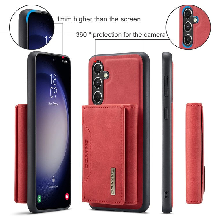 DG.MING M2 Series for Samsung Galaxy A16 5G / A16 4G Case PU+PC+TPU Phone Cover Detachable Wallet - Red