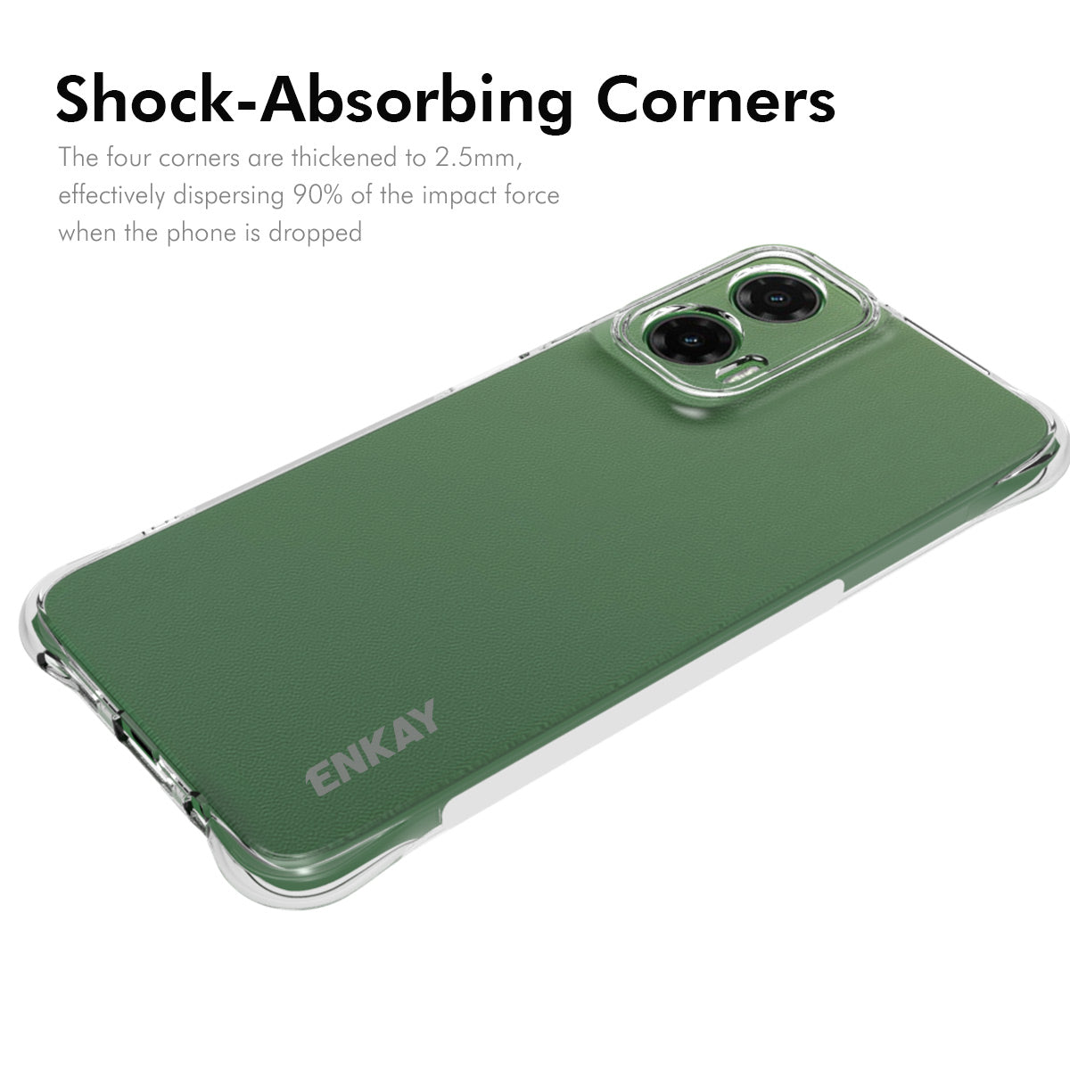 ENKAY For Motorola Moto G35 5G Clear Phone Case ENKAY HAT PRINCE Shockproof Anti-Slip TPU Cover - Transparent