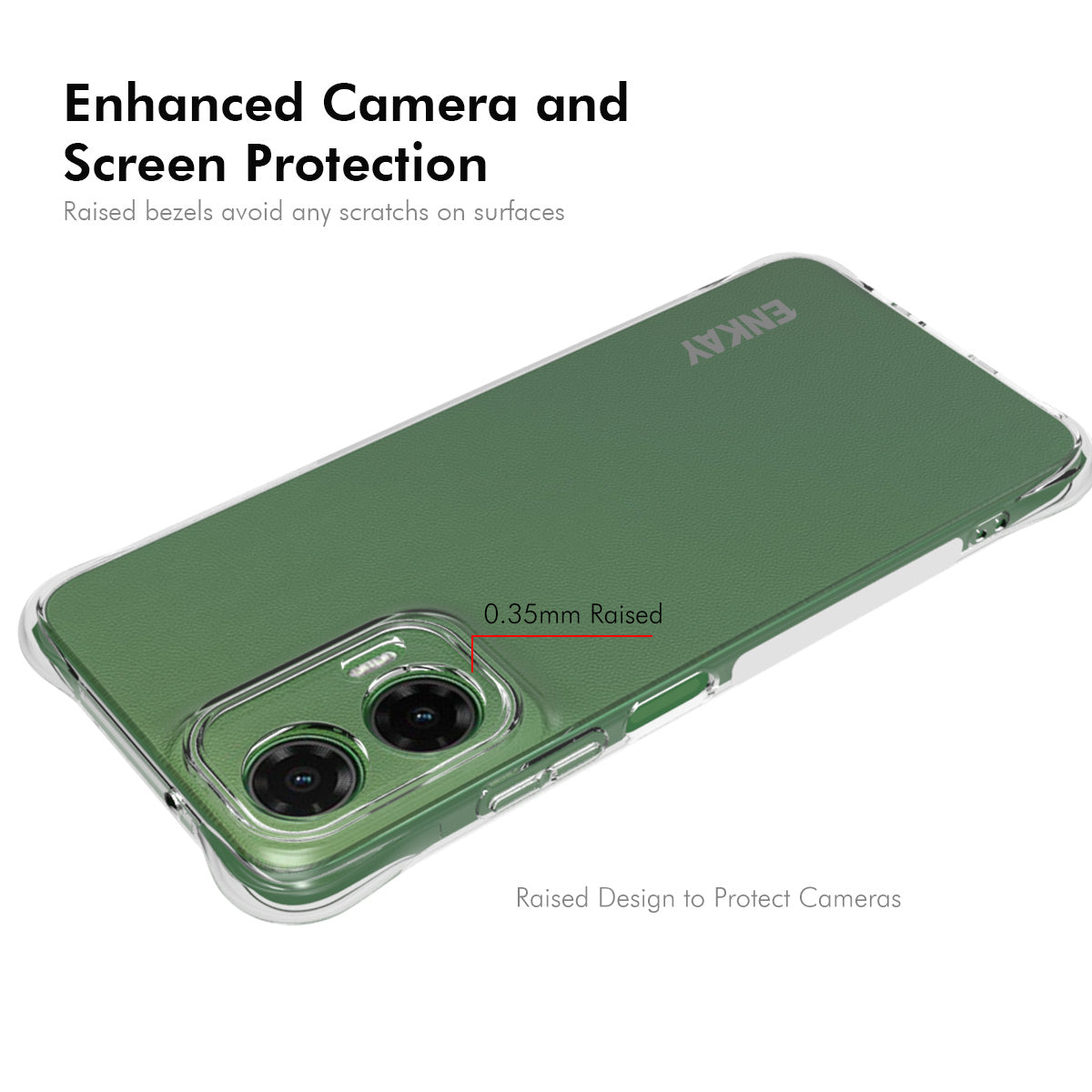 ENKAY For Motorola Moto G35 5G Clear Phone Case ENKAY HAT PRINCE Shockproof Anti-Slip TPU Cover - Transparent
