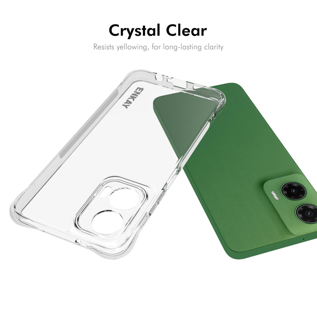 ENKAY For Motorola Moto G35 5G Clear Phone Case ENKAY HAT PRINCE Shockproof Anti-Slip TPU Cover - Transparent