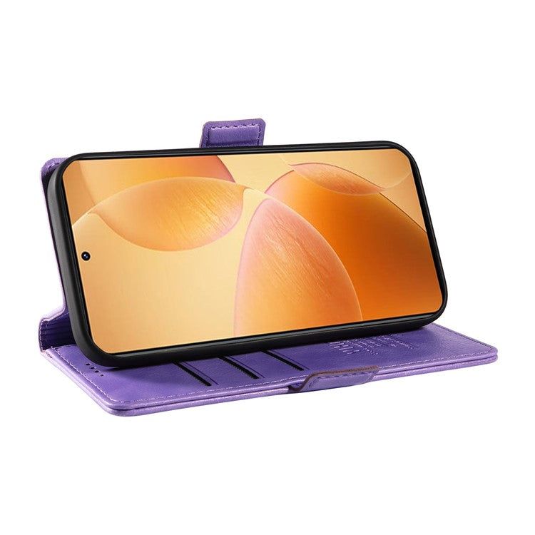 YIKATU YK-007 For Xiaomi 14T Pro Case Side Buckle PU Leather Phone Cover Litchi Texture - Purple