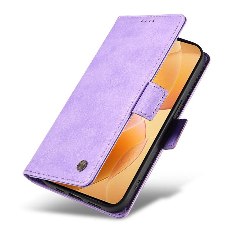 YIKATU YK-007 For Xiaomi 14T Pro Case Side Buckle PU Leather Phone Cover Litchi Texture - Purple