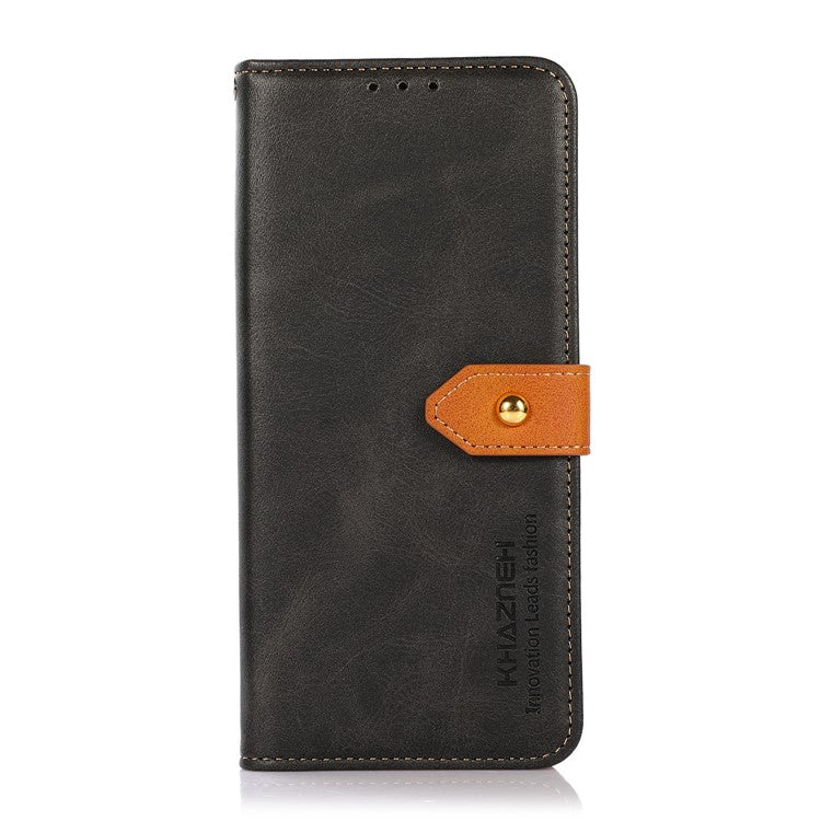 KHAZNEH For Xiaomi Redmi Note 14 Pro 5G / Poco X7 5G Wallet Phone Case Stand Leather Flip Cover - Black