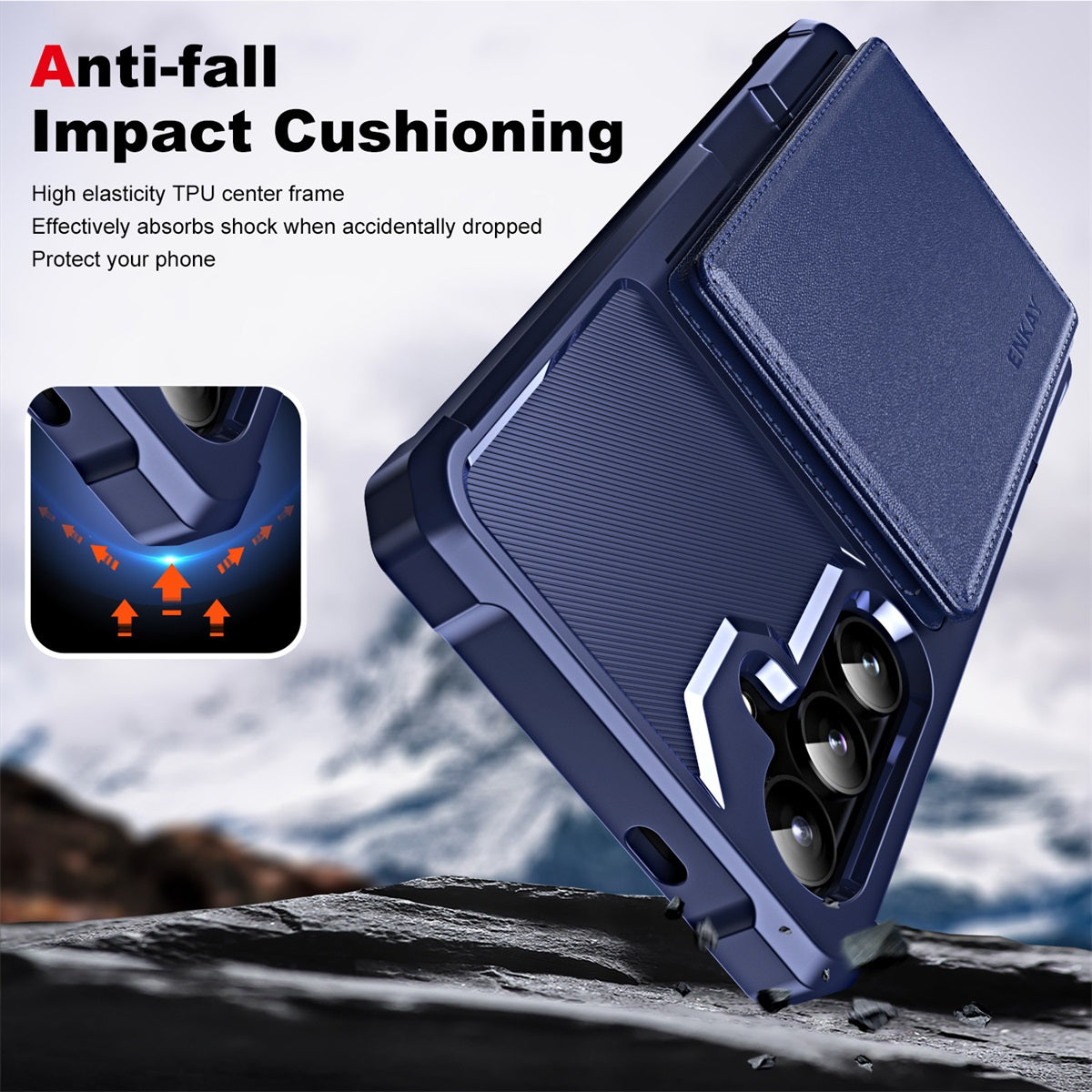 ENKAY For Samsung Galaxy A35 5G ENKAY Hat-Prince Wallet Card Slot Kickstand PU Leather +TPU Back Phone Cover with Camera Lens Film - Black
