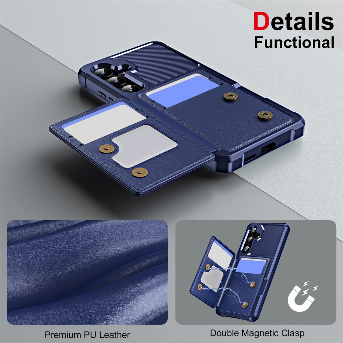 ENKAY For Samsung Galaxy A35 5G ENKAY Hat-Prince Wallet Card Slot Kickstand PU Leather +TPU Back Phone Cover with Camera Lens Film - Black
