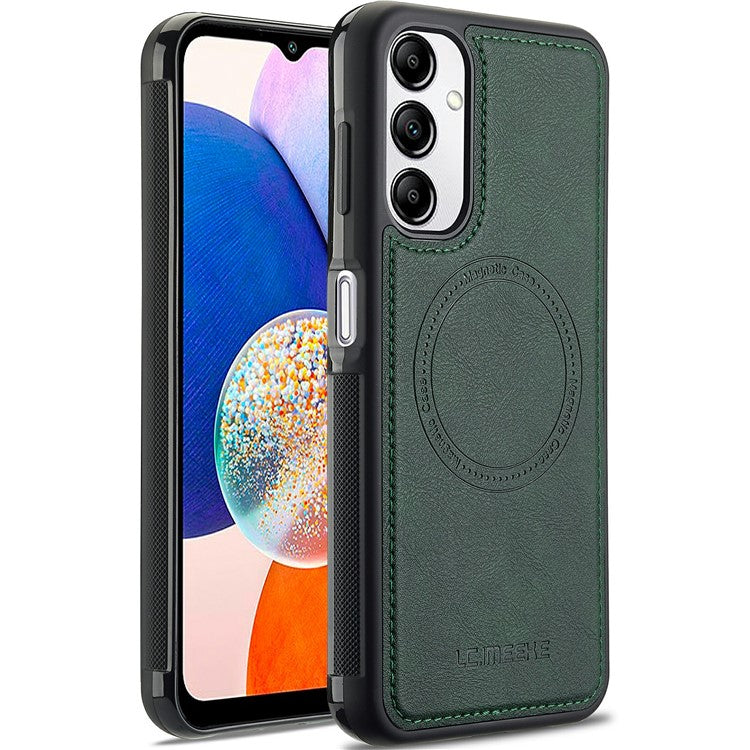 LC.IMEEKE For Samsung Galaxy A34 5G Magnetic Case Compatible with MagSafe Leather+TPU Back Cover - Green