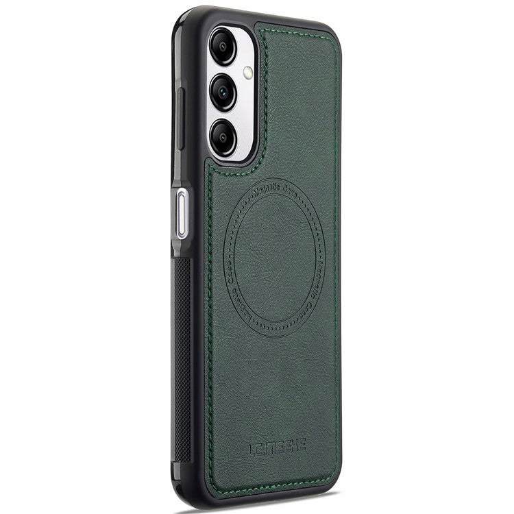 LC.IMEEKE For Samsung Galaxy A34 5G Magnetic Case Compatible with MagSafe Leather+TPU Back Cover - Green