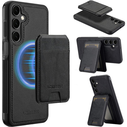LC.IMEEKE L3 For Samsung Galaxy A35 5G Magnetic Case Detachable Card Holder Leather+TPU Mobile Cover - Black