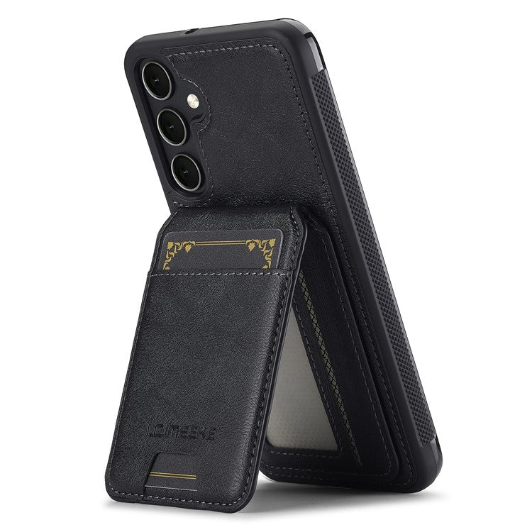 LC.IMEEKE L3 For Samsung Galaxy A16 4G / 5G Magnetic Case Detachable Card Holder Leather+TPU Mobile Cover - Black