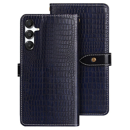 IDEWEI For Samsung Galaxy A36 5G / A56 5G Case Crocodile Texture PU Leather Flip Phone Cover - Blue