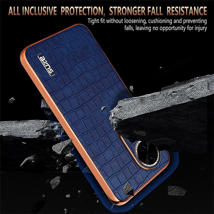 AZNS For Huawei nova 13 5G Case Electroplating Crocodile Texture PU+TPU Phone Cover - Green