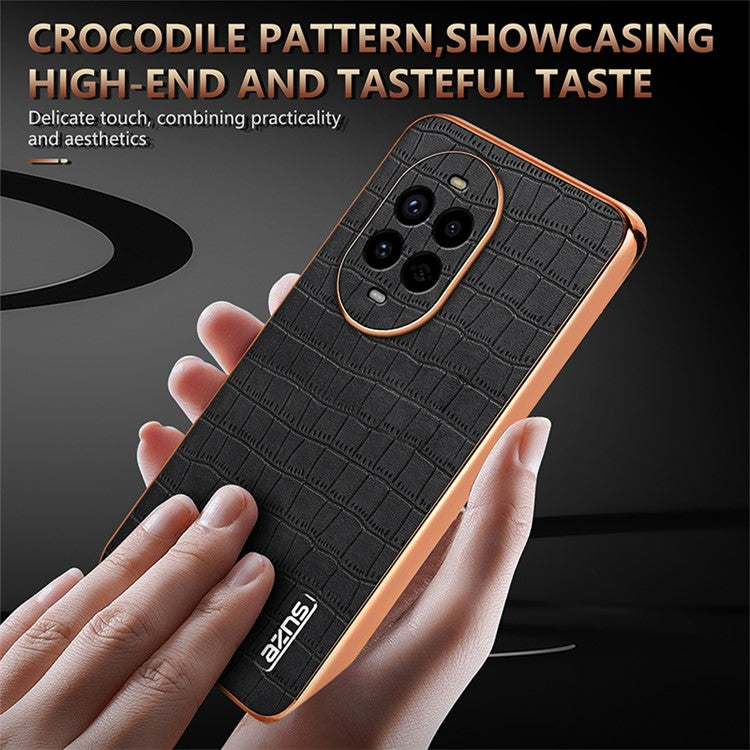 AZNS For Huawei nova 13 Pro 5G Case Electroplating Crocodile Texture PU+TPU Phone Cover - Blue
