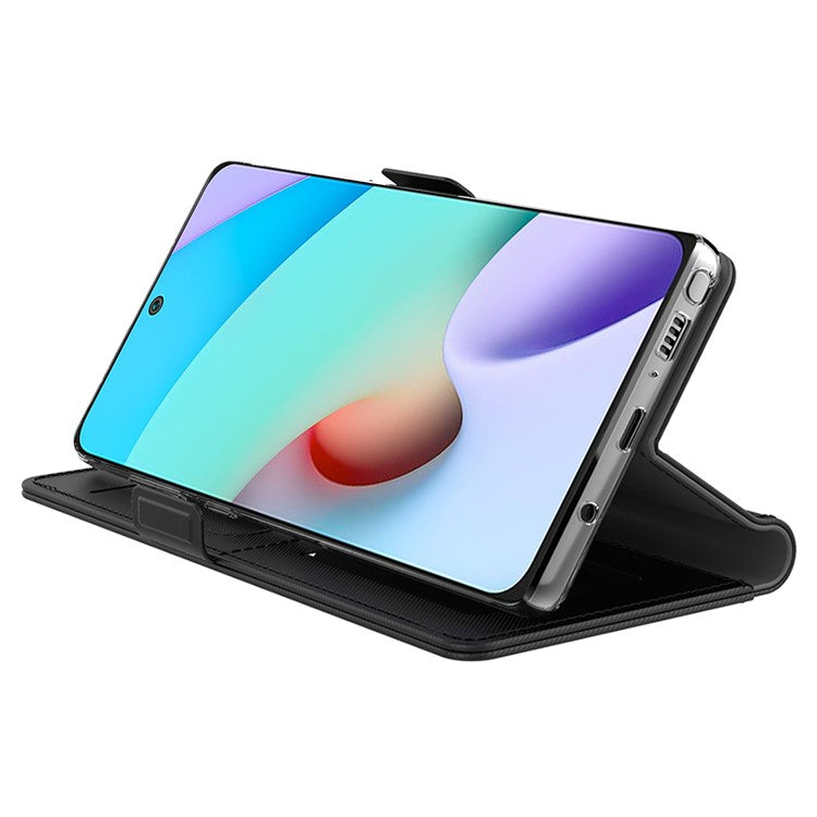 For Xiaomi Poco F7 Ultra 5G / Redmi K80 Pro 5G Case Stand PU Leather Phone Cover Card Holder Mirror - Black