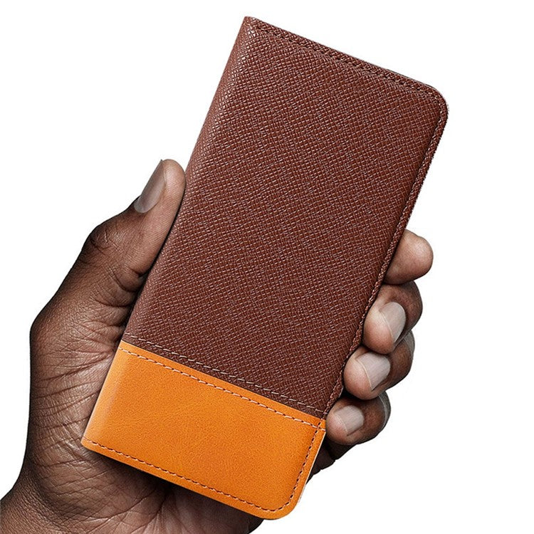 For Xiaomi Poco F7 Pro 5G / Redmi K80 5G Case Color Splicing PU Leather Wallet Phone Cover - Blue
