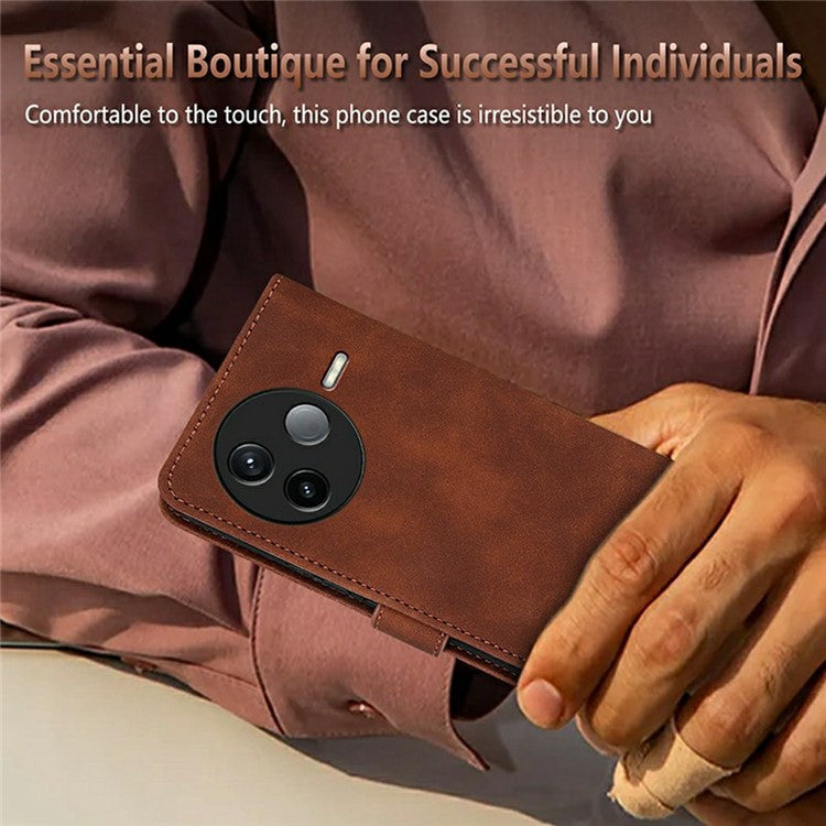 AZNS For Xiaomi Poco F7 Pro 5G / Redmi K80 5G Case PU Leather Wallet Phone Cover - Red