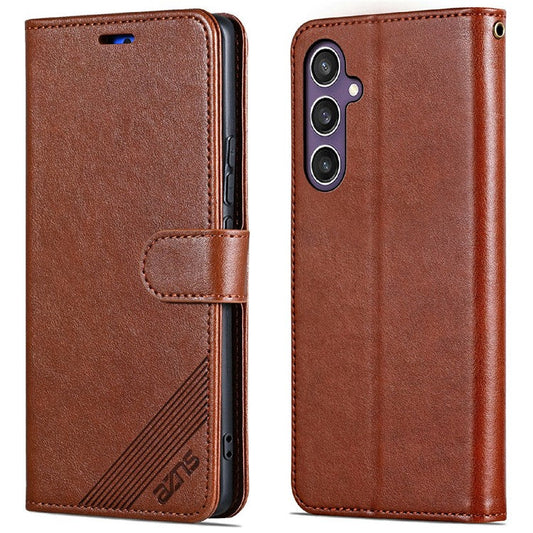 AZNS For Samsung Galaxy A26 Case Anti-Scratch PU Leather Stand Wallet Phone Cover - Brown