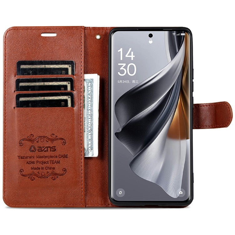 AZNS For Samsung Galaxy A26 Case Anti-Scratch PU Leather Stand Wallet Phone Cover - Brown