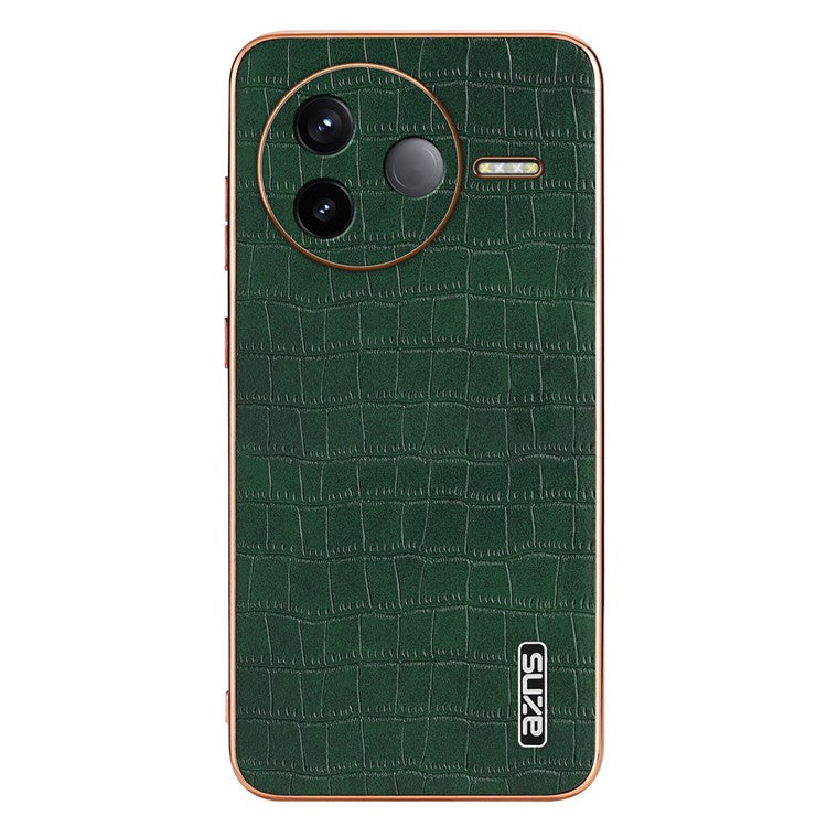 AZNS For Xiaomi Poco F7 Pro 5G / Redmi K80 5G Case Electroplating Crocodile Texture PU + TPU Phone Cover - Green