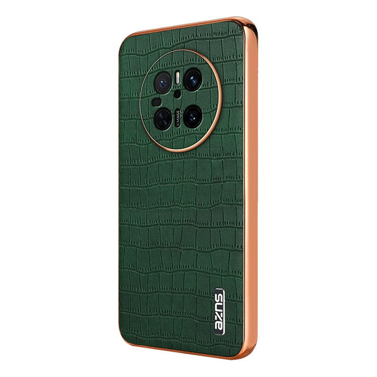 AZNS For Huawei Mate 70 Case Electroplating Crocodile Texture PU+TPU Phone Cover - Green