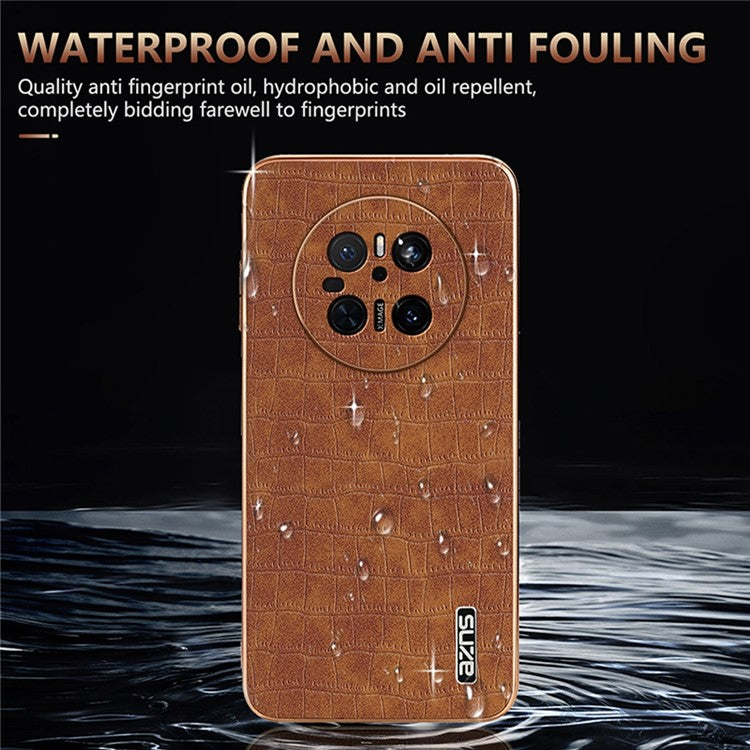 AZNS For Huawei Mate 70 Case Electroplating Crocodile Texture PU+TPU Phone Cover - Blue