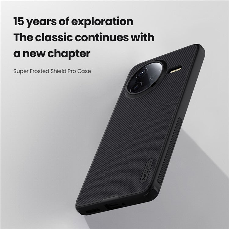 NILLKIN Frosted Shield Pro For Xiaomi Poco F7 Pro 5G / Redmi K80 5G Case Matte PC + TPU Phone Cover - Blue