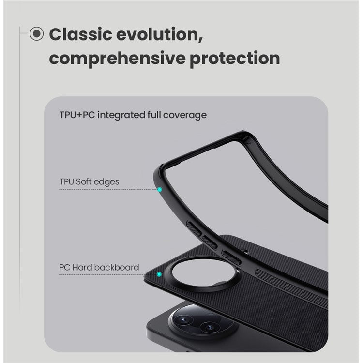 NILLKIN Frosted Shield Pro For Xiaomi Poco F7 Pro 5G / Redmi K80 5G Case Matte PC + TPU Phone Cover - Blue