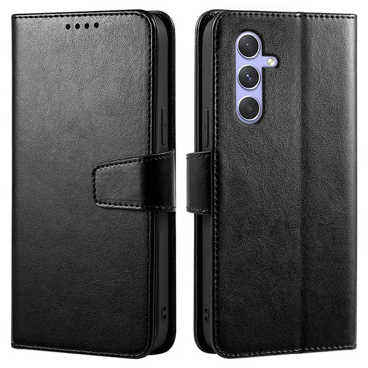 For Samsung Galaxy A35 5G Case Stand Card Holder Wallet Leather Phone Cover - Black