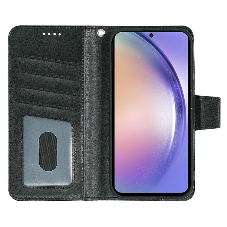 For Samsung Galaxy A35 5G Case Stand Card Holder Wallet Leather Phone Cover - Black