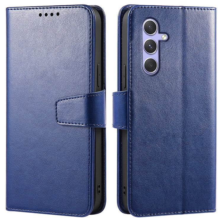 For Samsung Galaxy A16 5G / A16 4G Case Stand Card Holder Wallet Leather Phone Cover - Blue