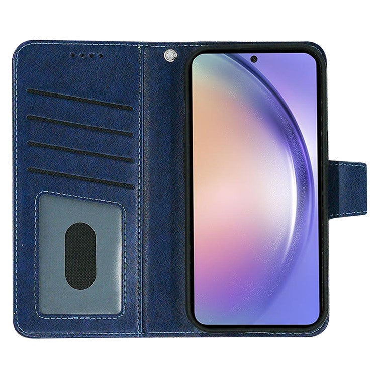 For Samsung Galaxy A16 5G / A16 4G Case Stand Card Holder Wallet Leather Phone Cover - Blue