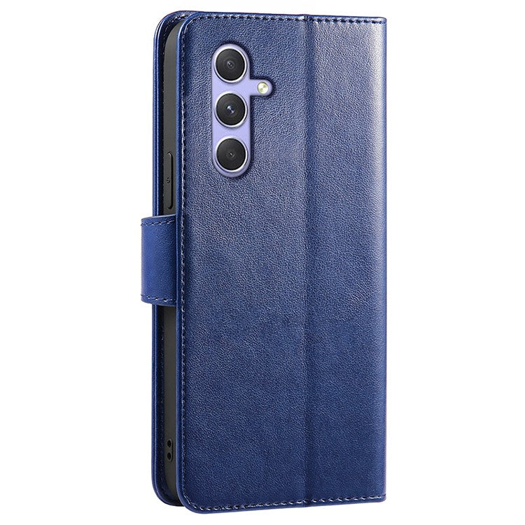 For Samsung Galaxy A16 5G / A16 4G Case Stand Card Holder Wallet Leather Phone Cover - Blue
