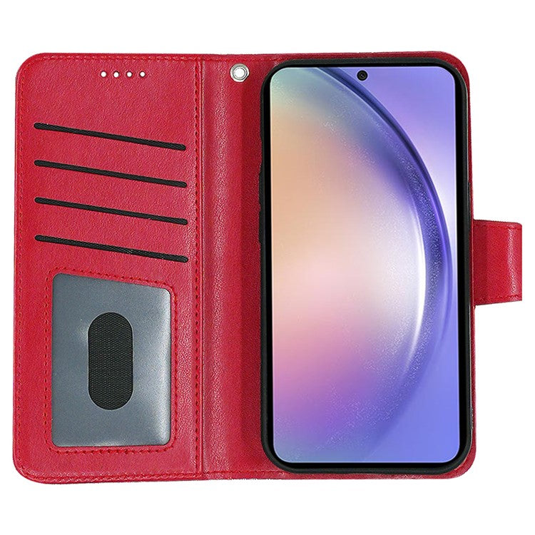 For Samsung Galaxy A06s Case Stand Card Holder Wallet Leather Phone Cover - Red