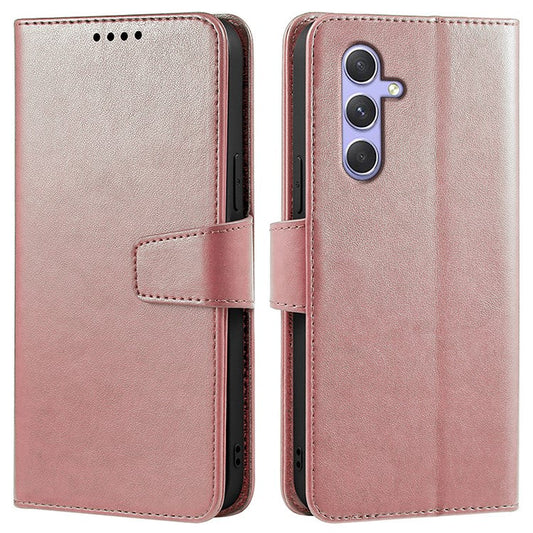 For Samsung Galaxy A34 5G Case Stand Card Holder Wallet Leather Phone Cover - Rose Gold