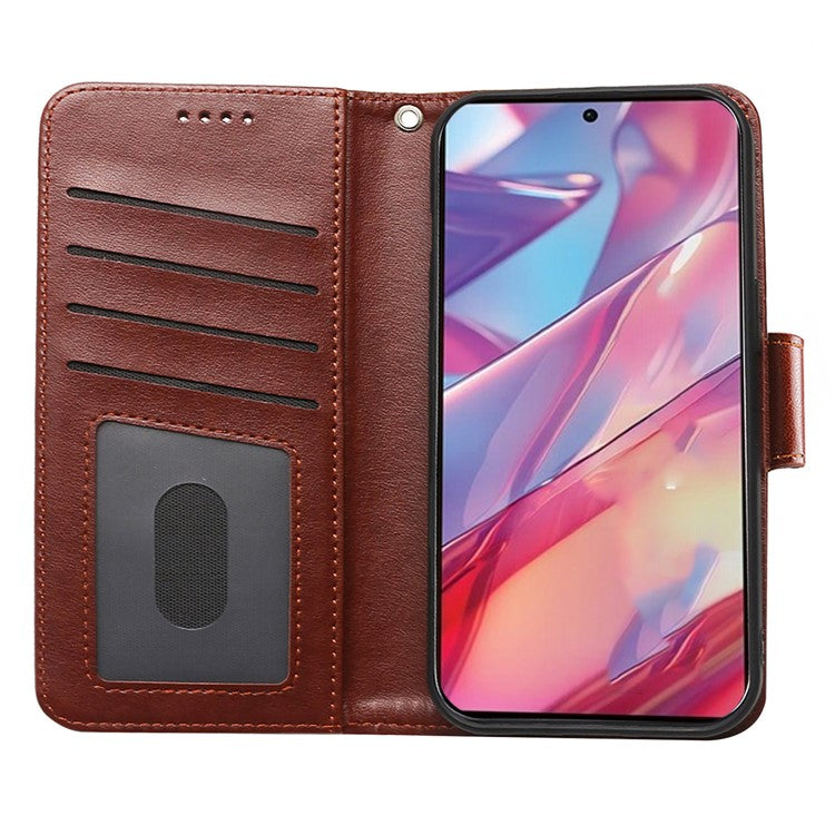 For Xiaomi Redmi Note 13 5G Case Stand Card Holder Wallet Leather Phone Cover - Brown