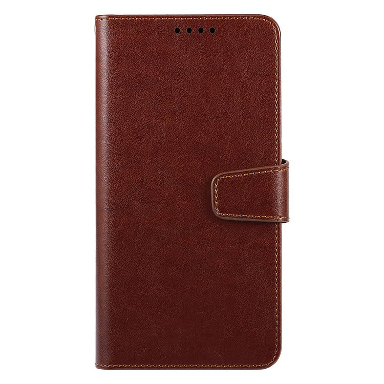 For Xiaomi Redmi Note 13 5G Case Stand Card Holder Wallet Leather Phone Cover - Brown