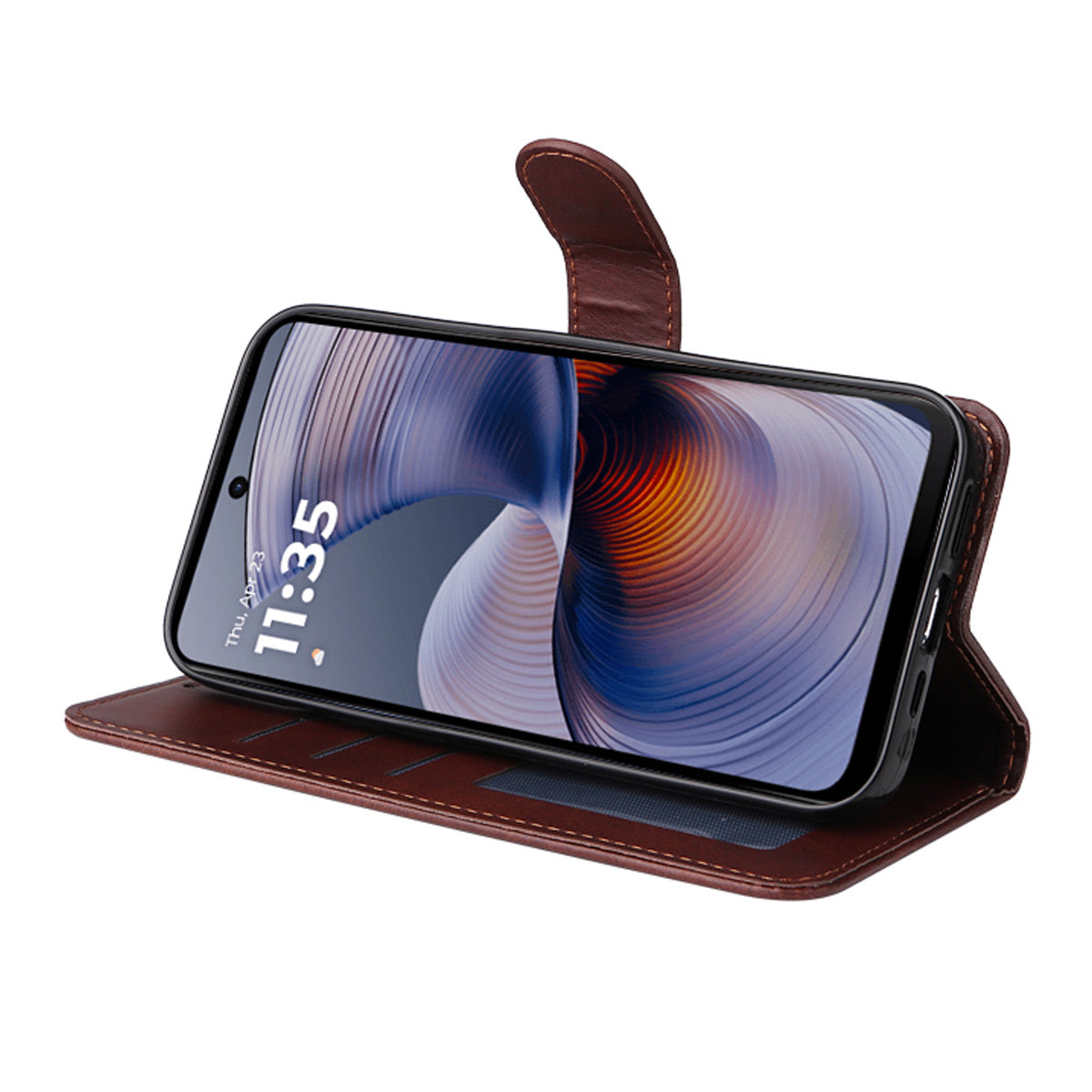 ENKAY For Motorola Moto G55 5G PU Leather Wallet Case ENKAY Phone Stand Cover with Tempered Glass Film - Pink