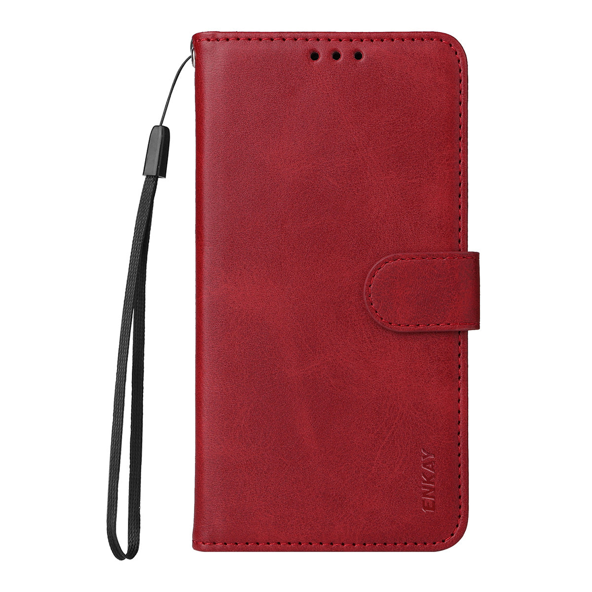 ENKAY For Motorola Moto G55 5G PU Leather Wallet Case ENKAY Phone Stand Cover with Tempered Glass Film - Red