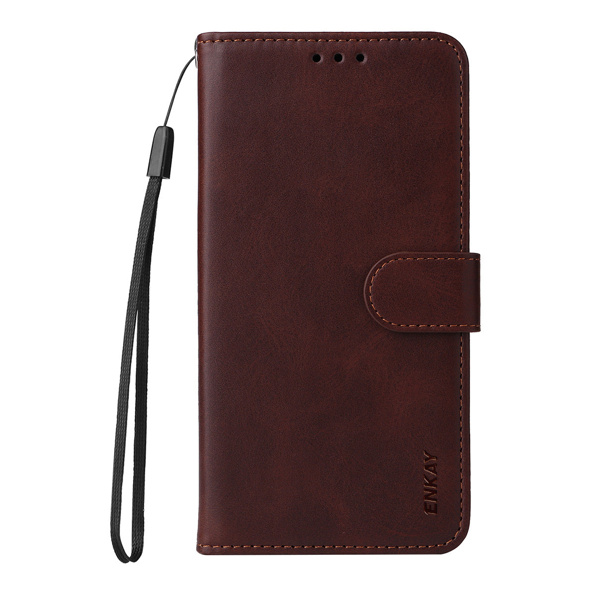 ENKAY For Motorola Moto G55 5G PU Leather Wallet Case ENKAY Phone Stand Cover with Tempered Glass Film - Brown