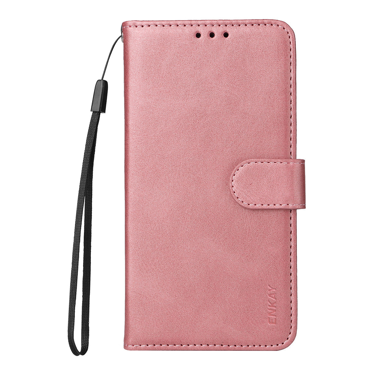 ENKAY For Motorola Moto G35 5G PU Leather Wallet Case ENKAY Phone Stand Cover with Tempered Glass Film - Pink