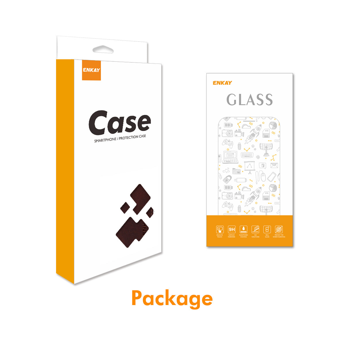 ENKAY For Motorola Moto G35 5G PU Leather Wallet Case ENKAY Phone Stand Cover with Tempered Glass Film - Brown