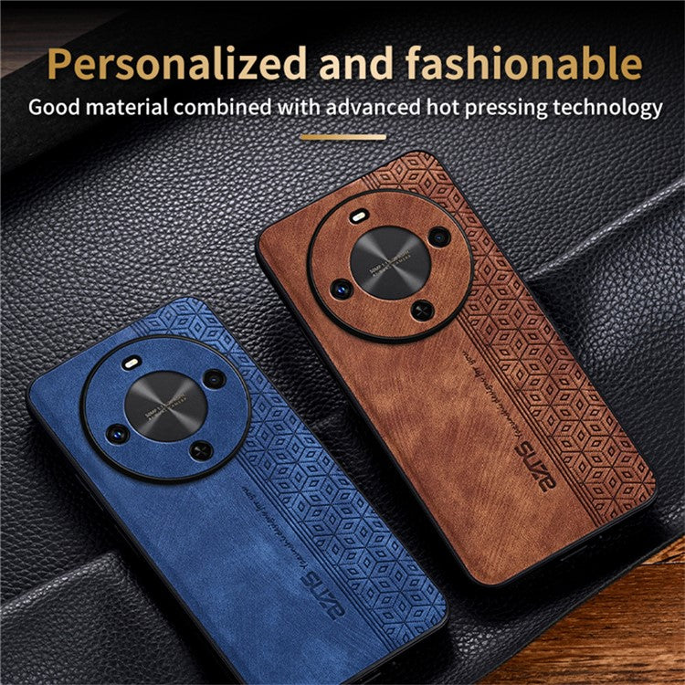 AZNS For Huawei Enjoy 70X Case Protective PU Leather Covered TPU Phone Shell - Black