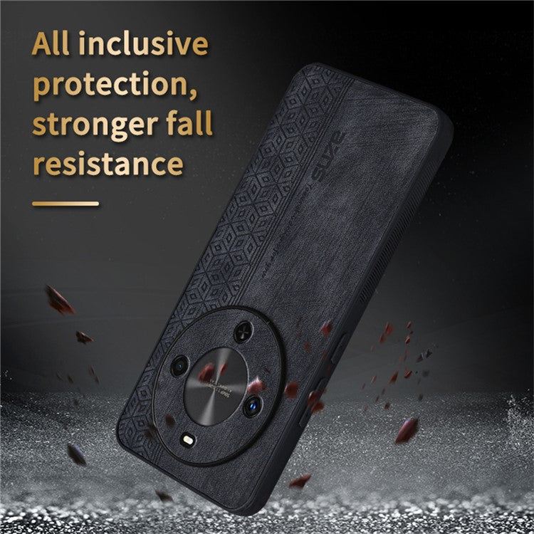 AZNS For Huawei Enjoy 70X Case Protective PU Leather Covered TPU Phone Shell - Black