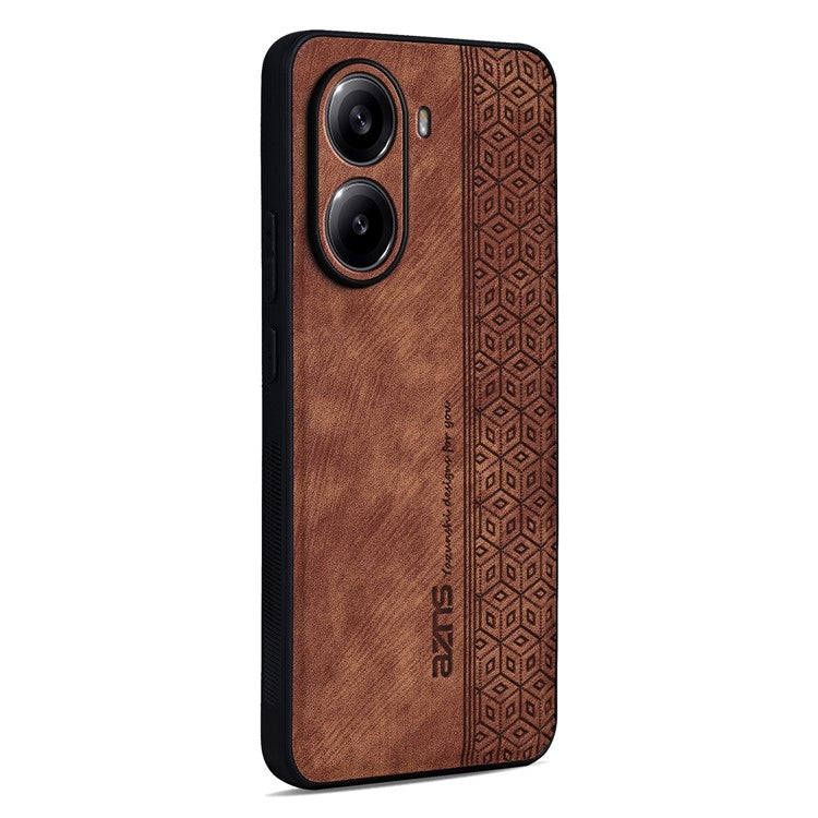AZNS For Xiaomi Poco X7 Pro 5G  /  Redmi Turbo 4 5G Case Protective PU Leather Covered TPU Phone Shell - Brown