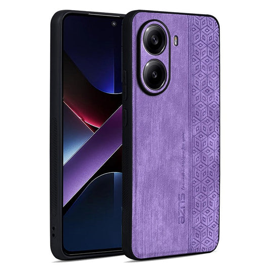 AZNS For Xiaomi Poco X7 Pro 5G  /  Redmi Turbo 4 5G Case Protective PU Leather Covered TPU Phone Shell - Purple