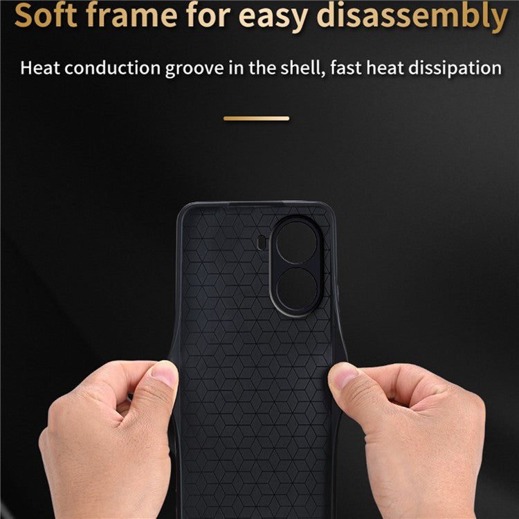 AZNS For Xiaomi Poco X7 Pro 5G  /  Redmi Turbo 4 5G Case Protective PU Leather Covered TPU Phone Shell - Purple