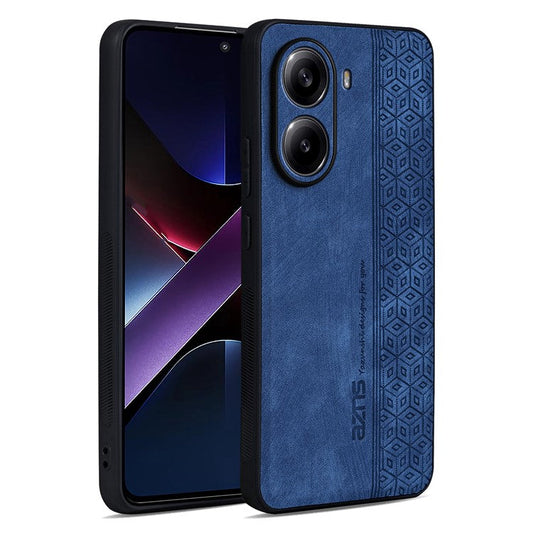 AZNS For Xiaomi Poco X7 Pro 5G  /  Redmi Turbo 4 5G Case Protective PU Leather Covered TPU Phone Shell - Blue