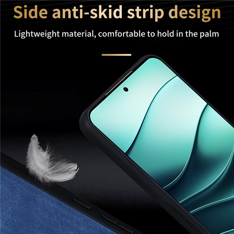 AZNS For Xiaomi Poco X7 Pro 5G  /  Redmi Turbo 4 5G Case Protective PU Leather Covered TPU Phone Shell - Blue